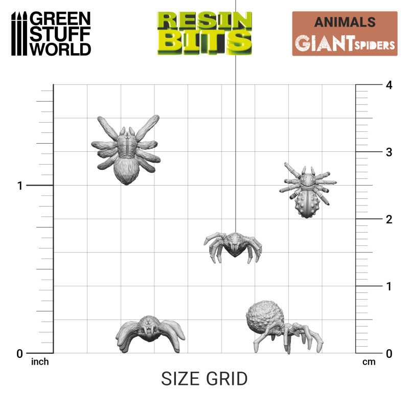 Load image into Gallery viewer, Green Stuff World for Models &amp; Miniatures 3D printed set - Giant Spiders 12297
