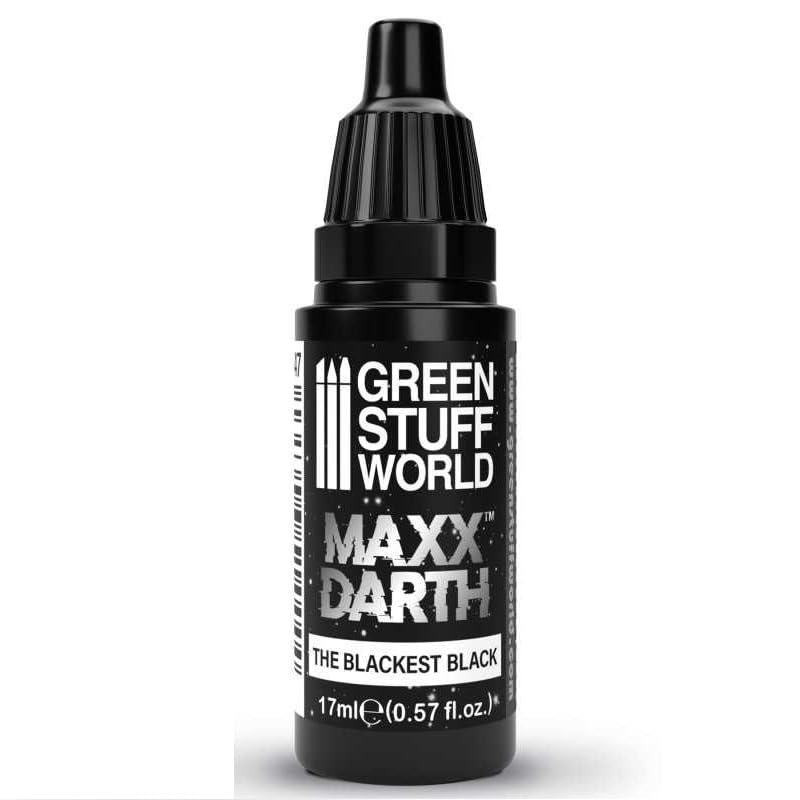 Load image into Gallery viewer, Green Stuff World Maxx Darth Black Paint 17 ml The Blackest Black Paint 98.9% Light Absorption Rate
