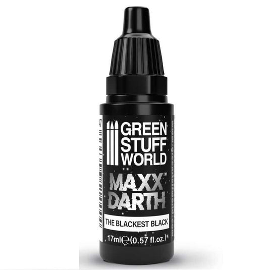 Green Stuff World Maxx Darth Black Paint 17 ml The Blackest Black Paint 98.9% Light Absorption Rate