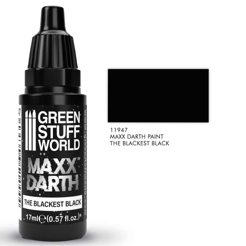 Load image into Gallery viewer, Green Stuff World Maxx Darth Black Paint 17 ml The Blackest Black Paint 98.9% Light Absorption Rate
