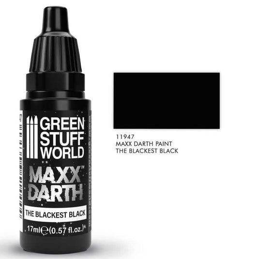 Green Stuff World Maxx Darth Black Paint 17 ml The Blackest Black Paint 98.9% Light Absorption Rate