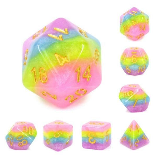 Foam Brain Games Pastel Rainbow RPG Dice Set FBG2026 - Cobbco