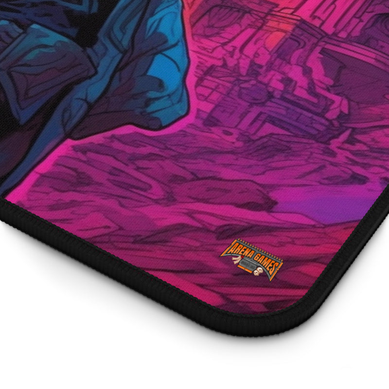 Load image into Gallery viewer, Neon Series High Fantasy RPG - Male Adventurer #3 Neoprene Playmat, Mousepad for Gaming
