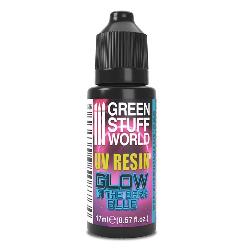Load image into Gallery viewer, Green Stuff World for Models and Miniatures UV Resin - Glow in The Dark Blue 3516
