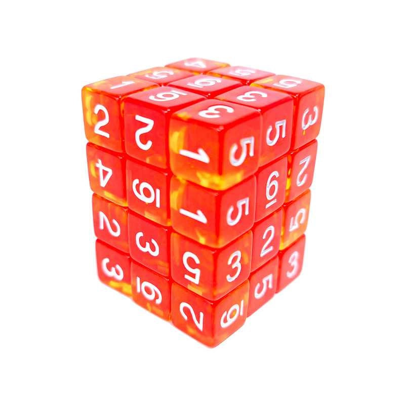 Load image into Gallery viewer, Green Stuff World D6 12mm Dice - Clear Red/Yellow 3383
