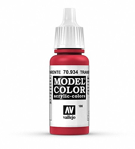 Vallejo Model Color Transparent Red Paint, 17ml