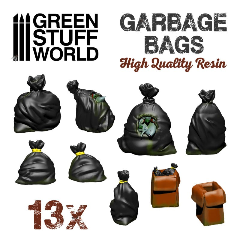 Load image into Gallery viewer, Green Stuff World Resin Garbage bags 3059
