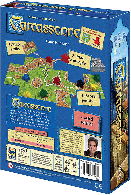 Carcassonne Board Game Standard By Klaus Jurgen Wrede , Z-MAN games ZM7810