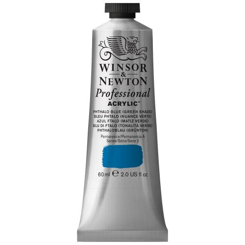 Winsor & Newton Professional Acrylic Color Paint, 60ml Tube, Phthalo Blue Green Shade