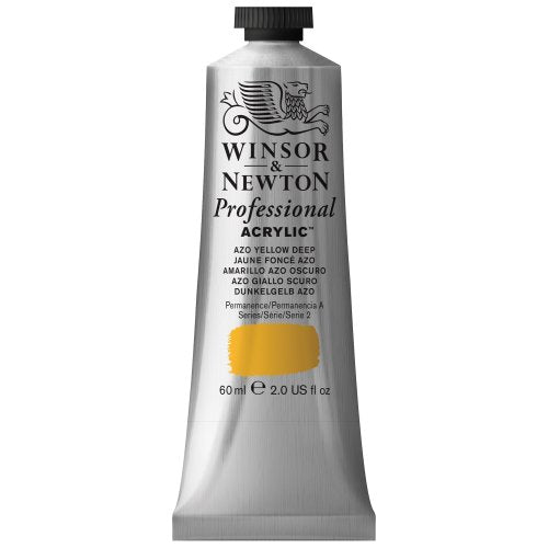 Winsor & Newton Professional Acrylic Color Paint, 60ml Tube, Azo Yellow Deep