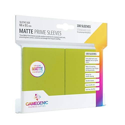 Gamegenic Matte Prime Sleeves: (100) Lime (GG1034) Standard 66x91mm