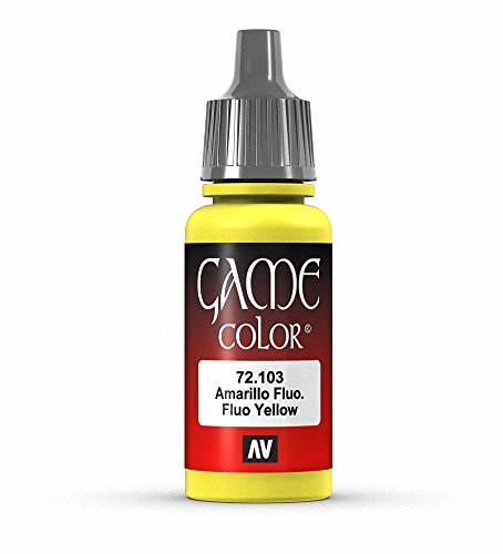 Vallejo Game Color Fluorescent Yellow Paint, 17ml