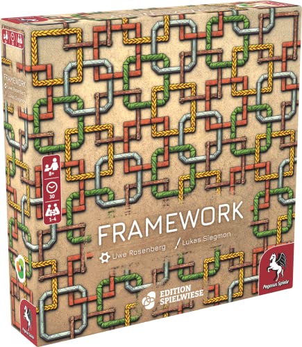 Framework - Board Game by Pegasus Spiele 1-4 Players – Board Games for Family – 30 Minutes of Gameplay – Games for Family Game Night – Kids and Adults Ages 8+ - English Version
