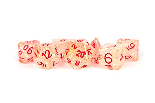 MDG 16mm Resin Flash Dice Poly Dice Set: Red