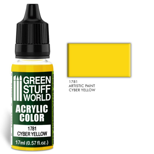 Green Stuff World – Acrylic Color Paint Cyber Yellow 1781  for Models and Miniatures