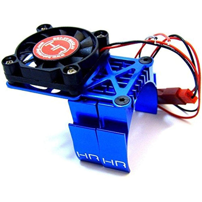 Hot Racing MH550TE06 Clip-On Two-Piece Motor Heat Sink W/ Fan (Blue)