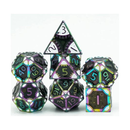 Foam Brain Games Steampunk Dark Lord RPG Metal Dice Set FBG4177