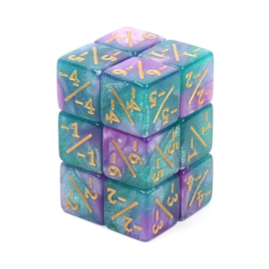 Foam Brain Games -1/-1 Light Blue & Purple Glitter Counters Set of 8 FBG5065