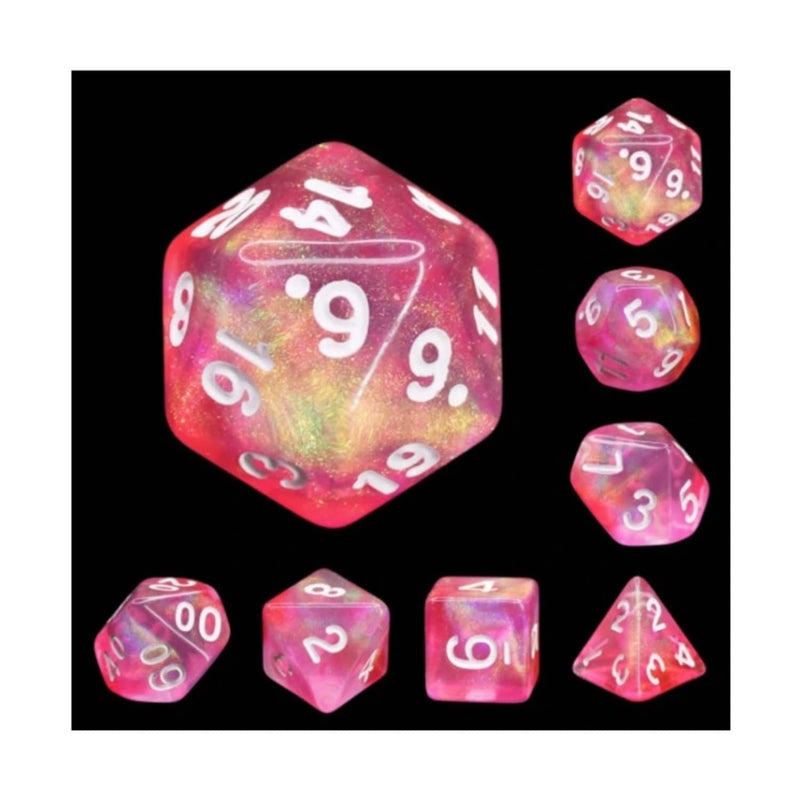 Load image into Gallery viewer, Foam Brain Games RPG Dice Set - Pink Bunny w/White FBG2222 - Cobbco

