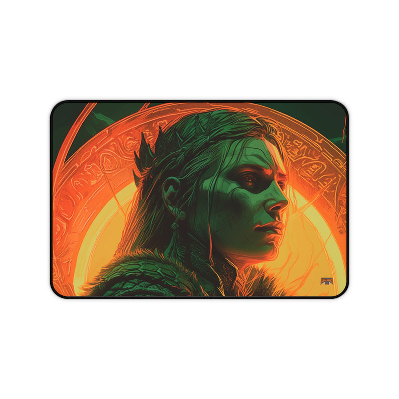 Load image into Gallery viewer, Neon Series High Fantasy RPG - Female Adventurer #2 Neoprene Playmat, Mousepad for Gaming
