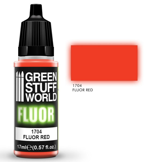 Green Stuff World – Fluorescent Acrylic Paint Red 1704 for Models and Miniatures