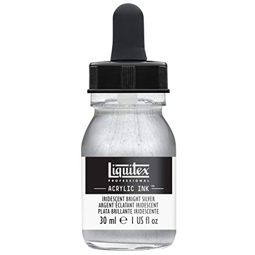 Liquitex, Iridescent Bright Silver Professional Acrylic Ink 1-oz jar