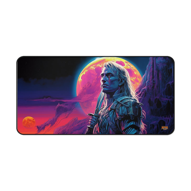 Load image into Gallery viewer, Neon Series High Fantasy RPG - Male Adventurer #1 Neoprene Playmat, Mousepad for Gaming
