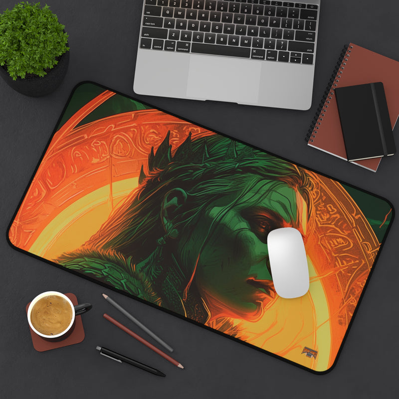 Load image into Gallery viewer, Neon Series High Fantasy RPG - Female Adventurer #2 Neoprene Playmat, Mousepad for Gaming
