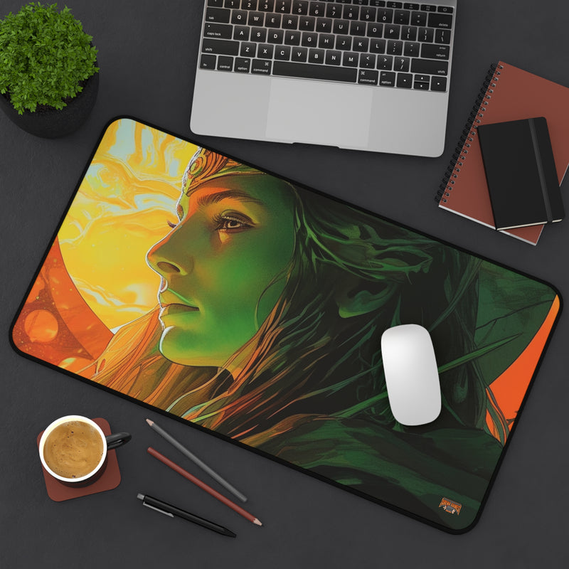 Load image into Gallery viewer, Neon Series High Fantasy RPG - Female Adventurer #4 Neoprene Playmat, Mousepad for Gaming
