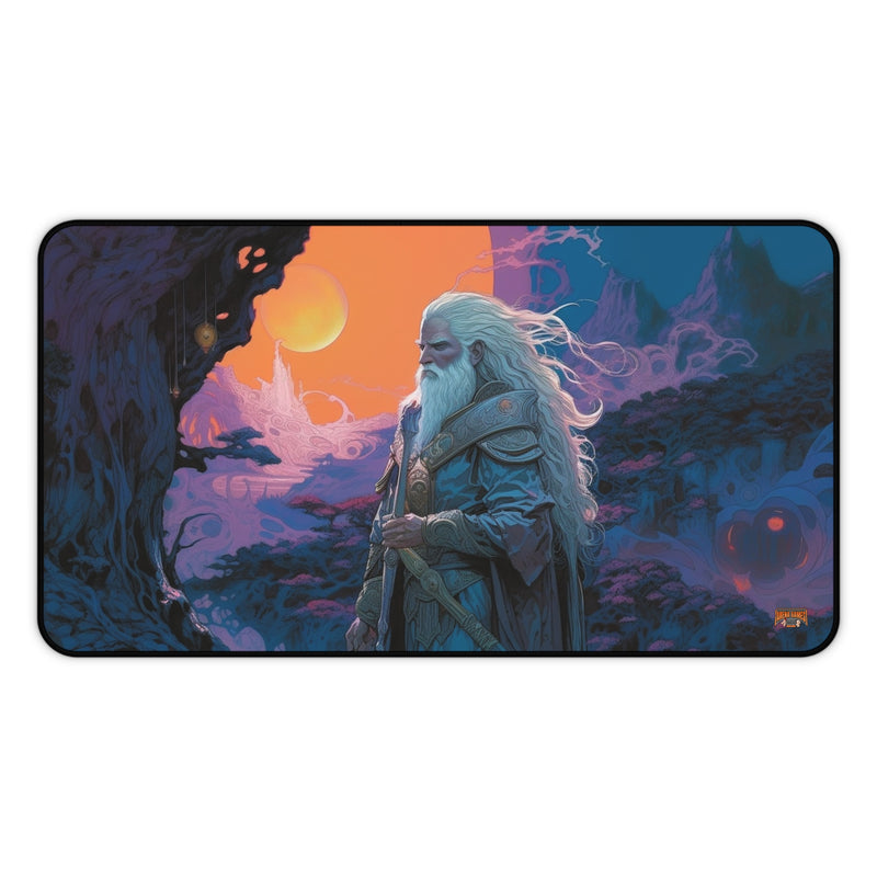 Load image into Gallery viewer, Neon Series High Fantasy RPG - Male Adventurer #2 Neoprene Playmat, Mousepad for Gaming
