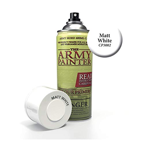 The Army Painter Primer Matt White 400ml Acrylic Spray for Miniature Painting