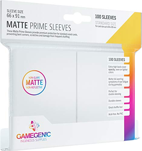 Gamegenic Matte Prime Sleeves: White (100) (GG1029) Standard 66x91mm