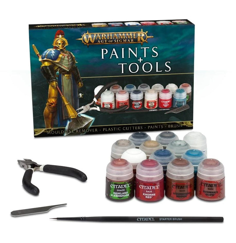 Load image into Gallery viewer, Games Workshop Warhammer Age of Sigmar Paints + Tools Set
