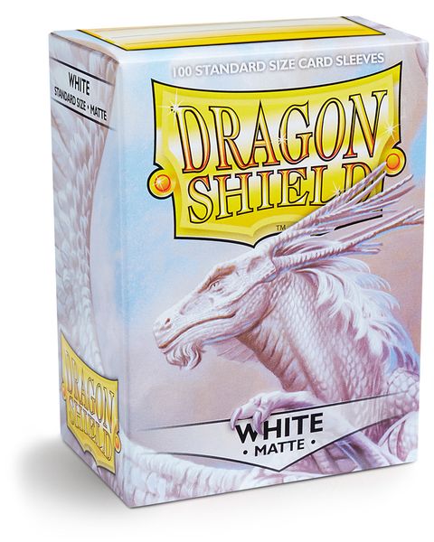 Dragon Shield Matte White 100 Protective Sleeves 63x88mm