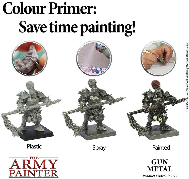 Load image into Gallery viewer, The Army Painter Gun Metal Primer 400ml Acrylic Spray for Miniature Painting
