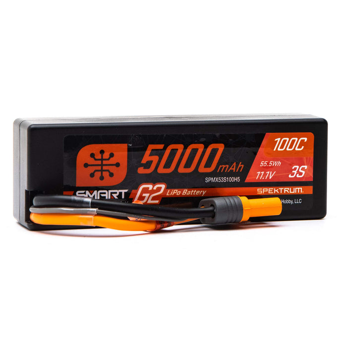 Spektrum 11.1V 5000mAh 3S 100C Smart G2 Hardcase LiPo Battery: IC5, SPMX53S100H5