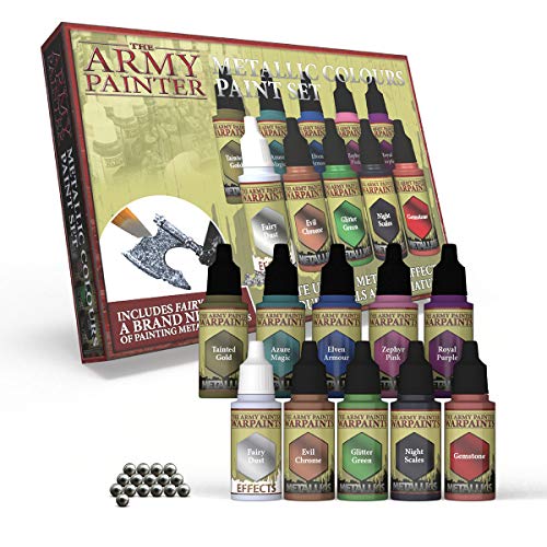 The Army Painter - Metallic Colours Paint Set - 10 Acrylic Paints for Collectors in Wargames Miniature Model Painting