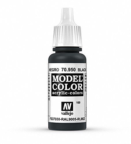 Vallejo Black Model Color Paint, 17ml