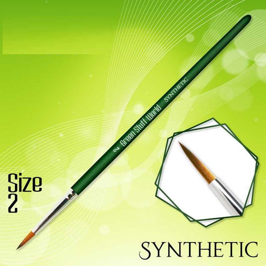 Green Stuff World for Models and Miniatures Green Series Synthetic Brush - Size 2 (2331)