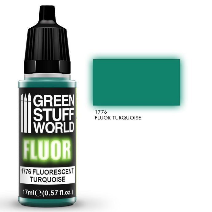 Green Stuff World Fluorescent Acrylic Paint Turquoise 1776 for Models and Miniatures