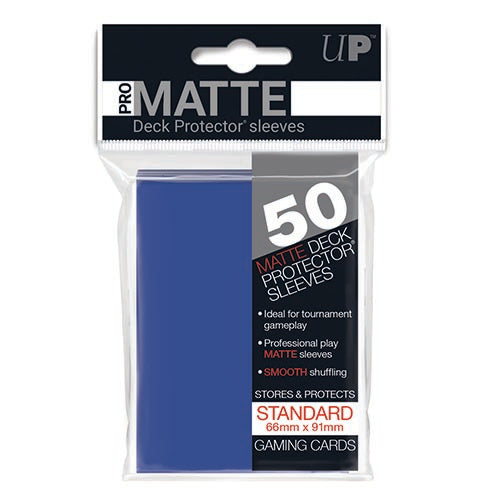 Ultra Pro Matte Blue Non-Glare Deck Protectors (Regular Size- 50 Ct)