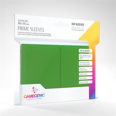 Gamegenic Prime Sleeves: Green (100) (GG1019) Standard 66x91mm