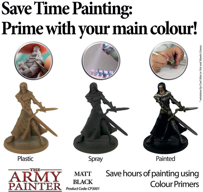 Load image into Gallery viewer, The Army Painter Primer Matt Black 400 ml Acrylic Spray for Miniature Painting
