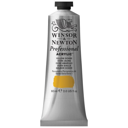Winsor & Newton Professional Acrylic Color Paint, 60ml Tube, Yellow Ochre