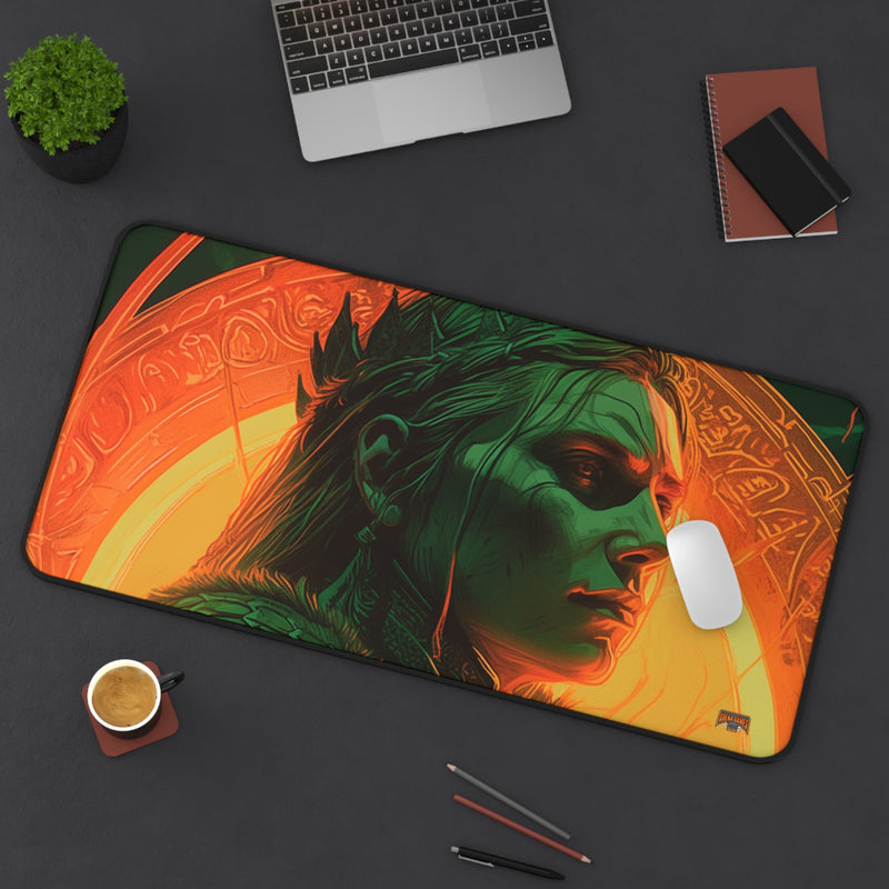 Load image into Gallery viewer, Neon Series High Fantasy RPG - Female Adventurer #2 Neoprene Playmat, Mousepad for Gaming
