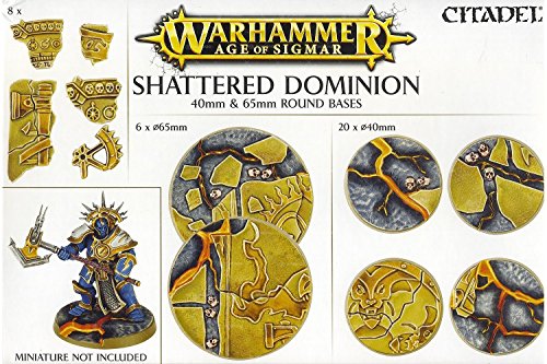 Games Workshop Citadel Age of Sigmar Shattered Dominion Round Bases Action Figure, 40/65 mm 66-97
