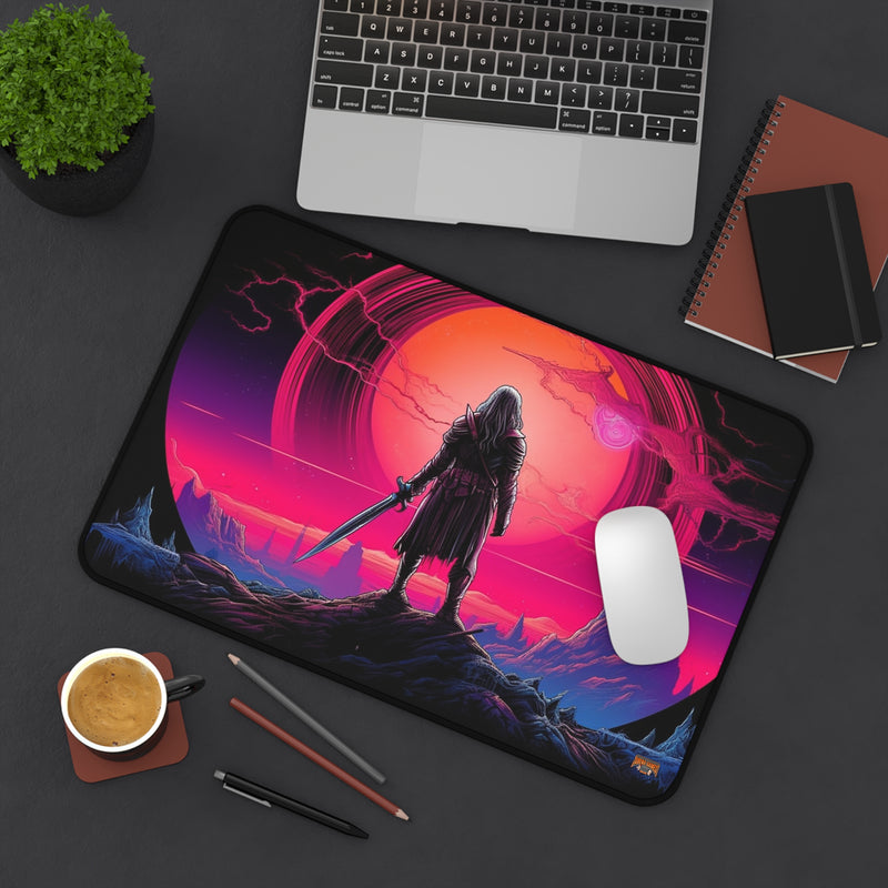 Load image into Gallery viewer, Neon Series High Fantasy RPG - Male-Female Adventurer #4 Neoprene Playmat, Mousepad for Gaming, RPGs, Card Games, Nerdy Gift Idea, M
