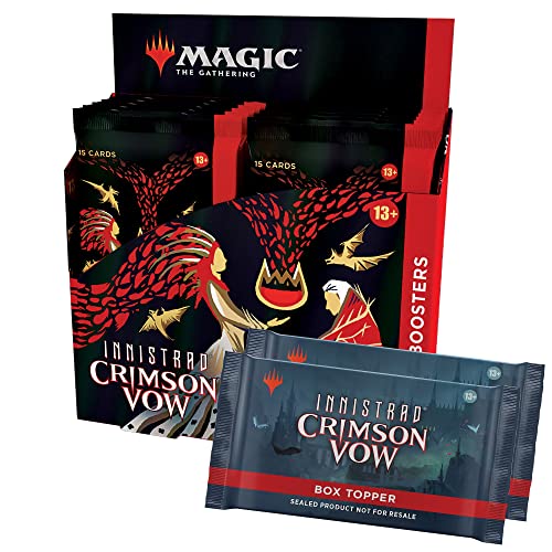 Magic: The Gathering Innistrad: Crimson Vow Collector Booster Box | 12 Packs + 2 Dracula Box Toppers