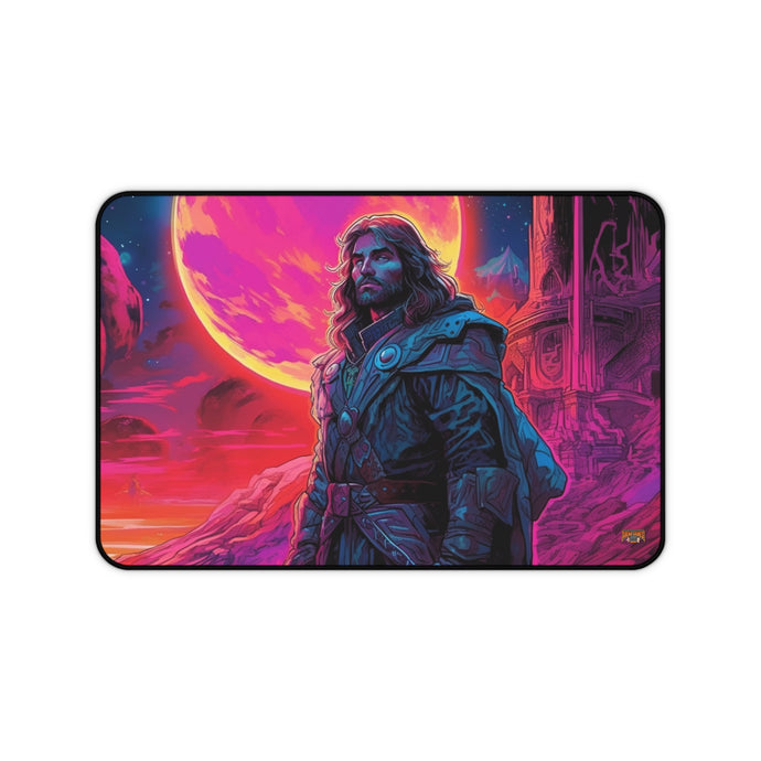 Neon Series High Fantasy RPG - Male Adventurer #3 Neoprene Playmat, Mousepad for Gaming