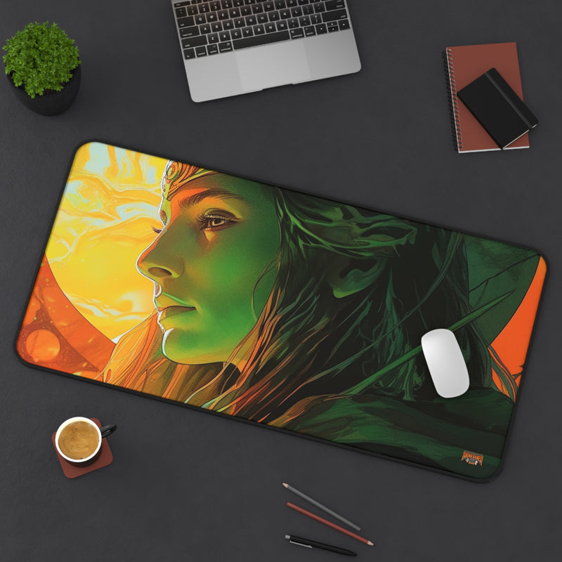 Load image into Gallery viewer, Neon Series High Fantasy RPG - Female Adventurer #4 Neoprene Playmat, Mousepad for Gaming
